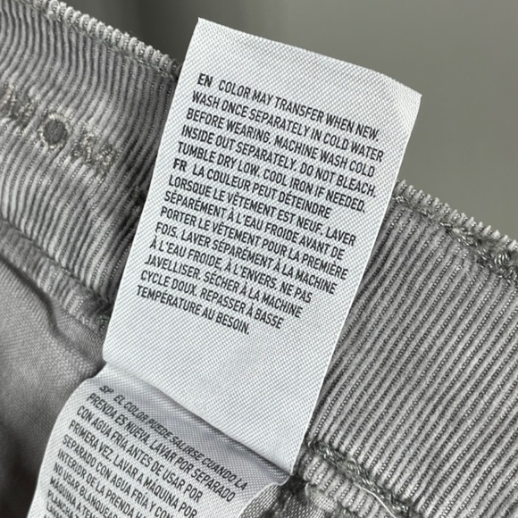 NEW American Eagle Outfitters Pants Womens 0 gray corduroy straight taper casual - Picture 7 of 10